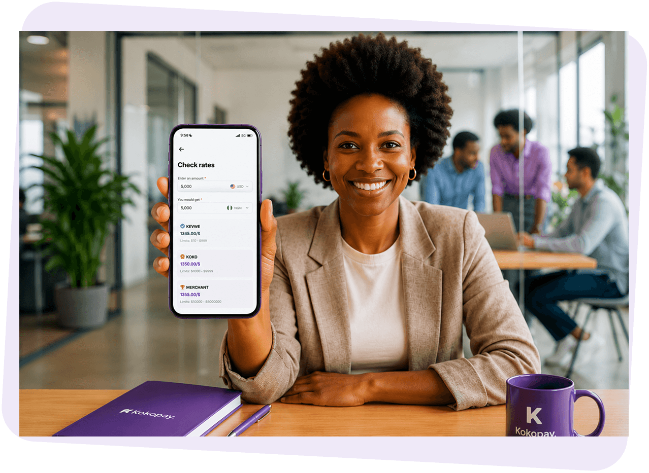 Kokopay team member using the app